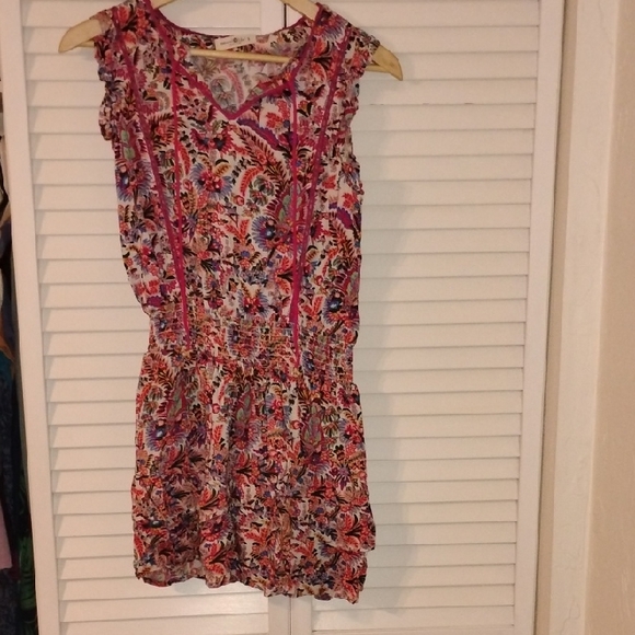 NATURAL LIFE Pants - NATURAL LIFE Floral Jumpsuit with Pink and Red Accents